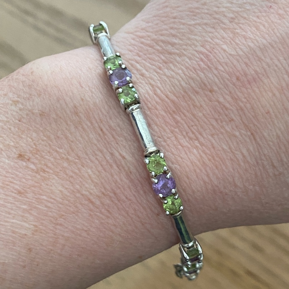 Peridot & Amethyst Bracelet